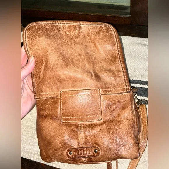 NWOT Bed Stu Leather Ziggy Clutch Crossbody Belt Bag Tan Rustic Retail $165 - Picture 15 of 16